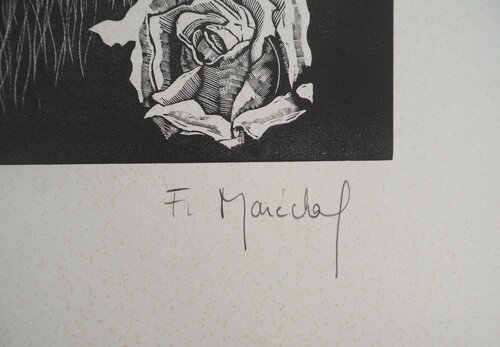 Vieil homme au collier de roses von François Maréchal, Druck kaufen auf Singulart