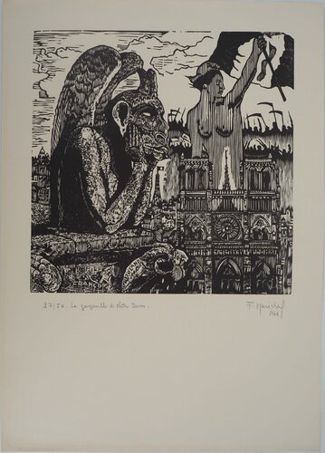 La gargouille de Notre Dame van François Maréchal, Afdruk te koop op Singulart