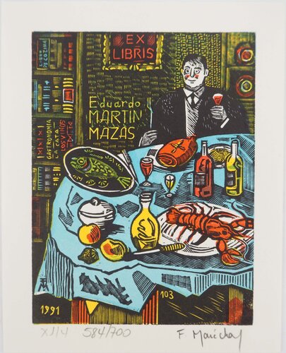 La bonne table au homard by François Maréchal, 版画 for Sale on Singulart