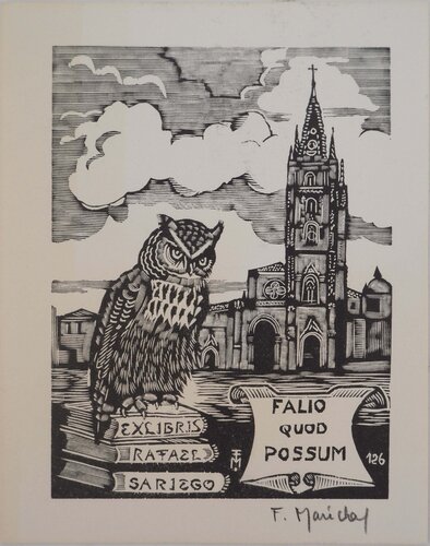 Hibou près d'une église van François Maréchal, Afdruk te koop op Singulart