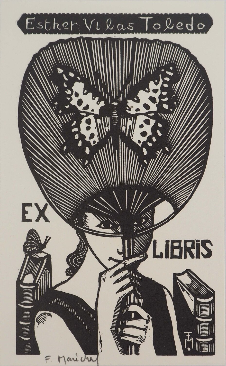 Papillon et éventail François Maréchal Print for sale