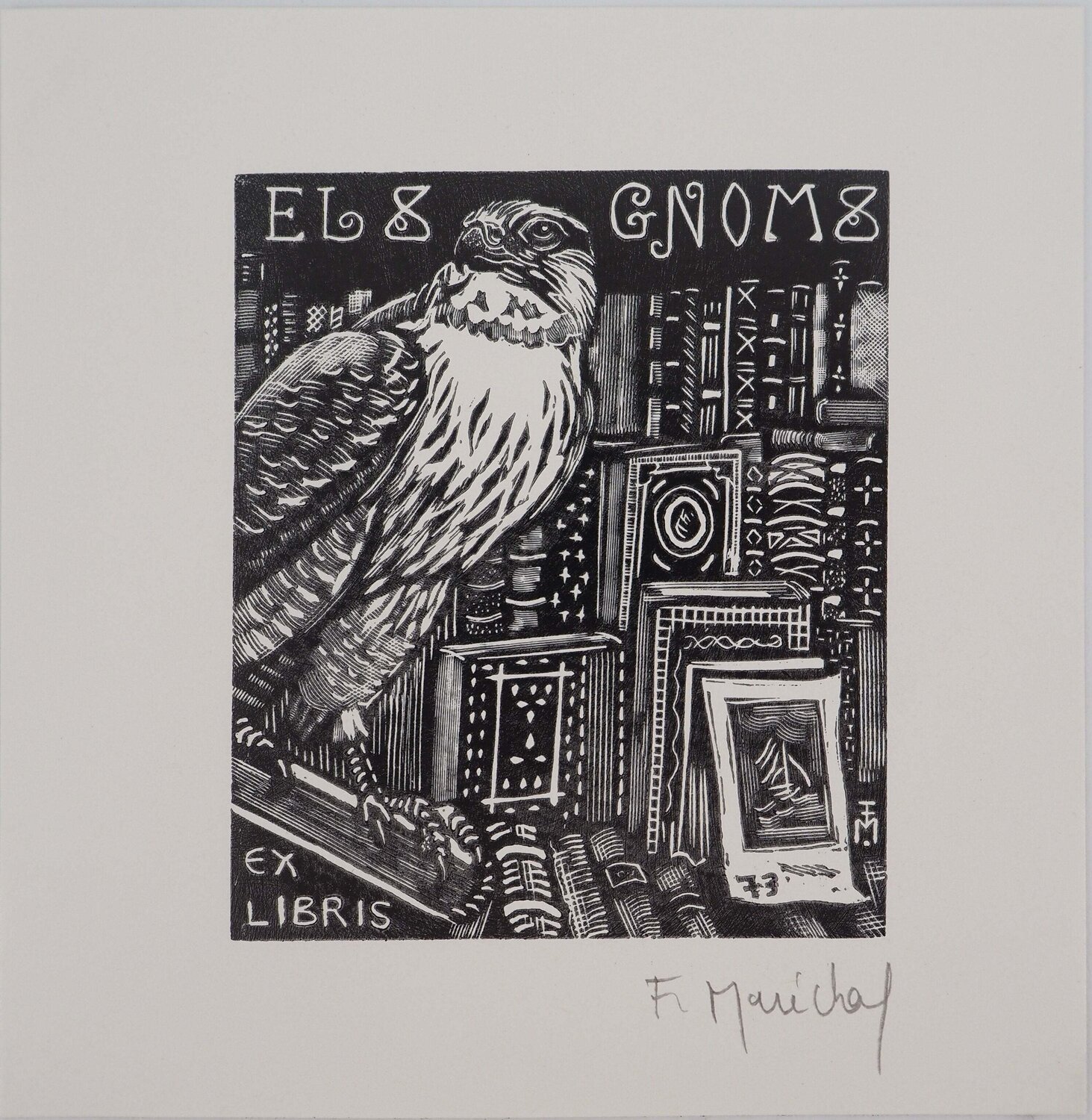 Aigle et bibliothèque François Maréchal Impresión en venta