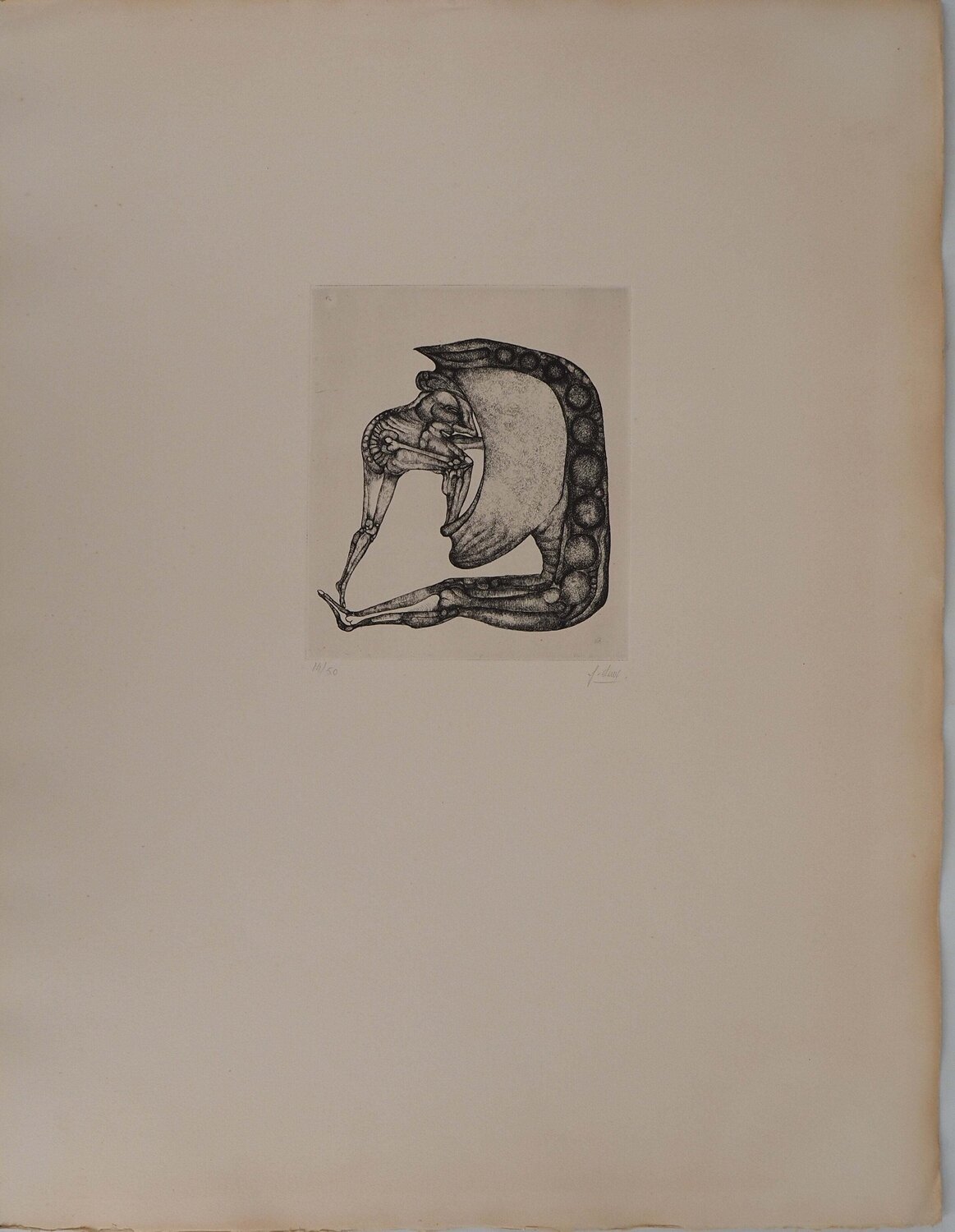 L'avaleur, Gravure originale signée Fred Deux Print for sale