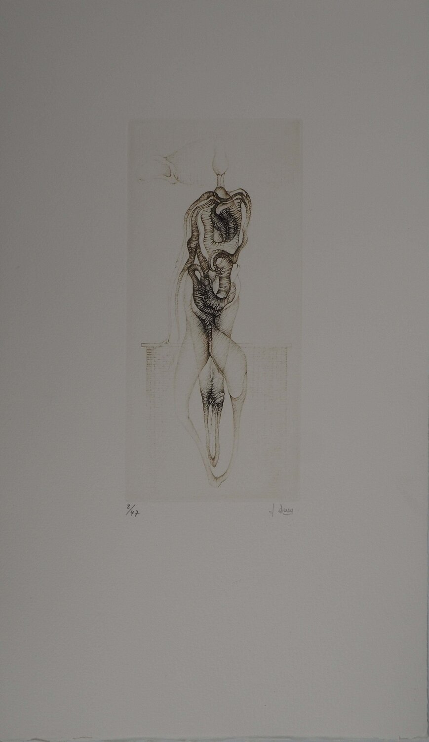 Figure anthropomorphe sur cheminée Fred Deux Print for sale