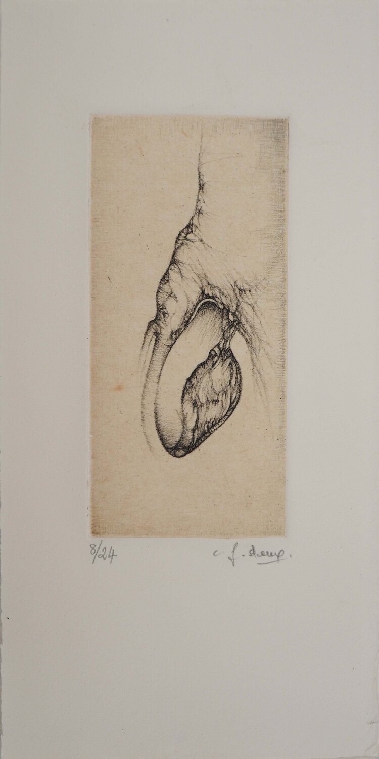 Connaitre ce qui dessine, Gravure originale signée Fred Deux Print for sale