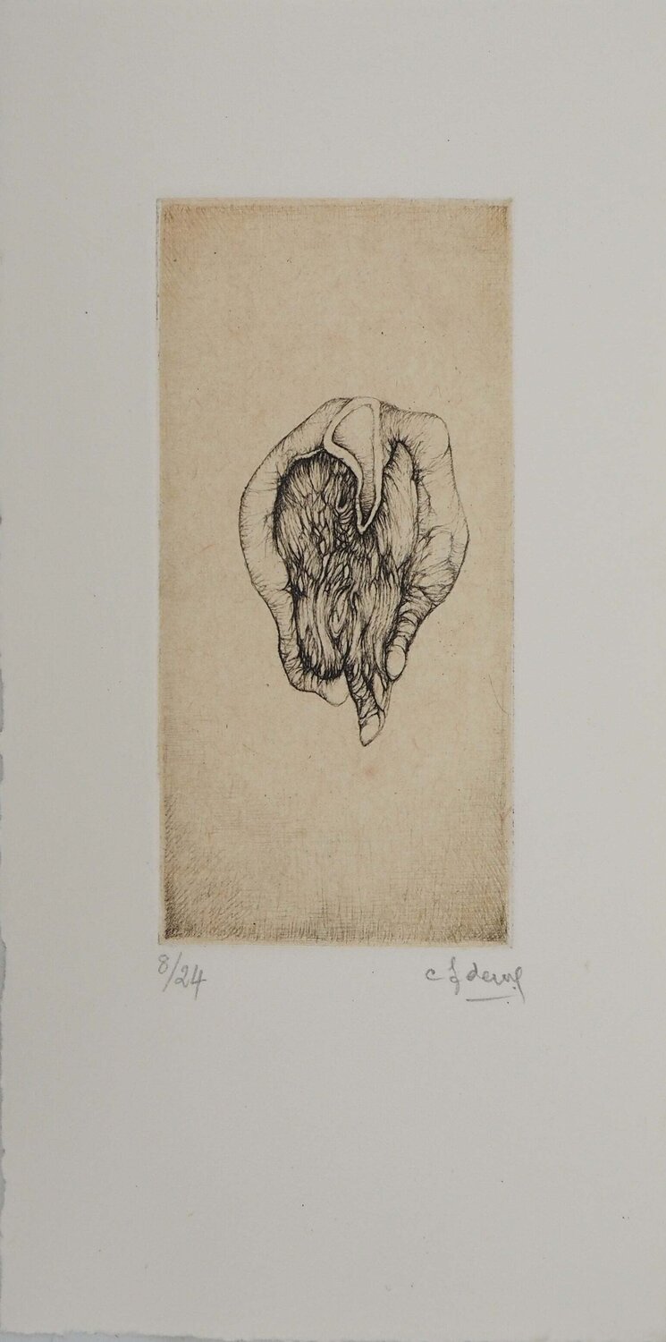 En suspens, Gravure originale signée Fred Deux Print for sale