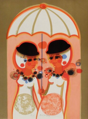1975 - Les Angéliques - le parapluie by Frédéric Menguy, 인쇄 for Sale on Singulart