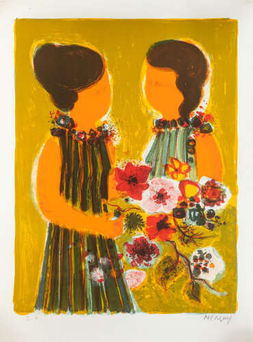 Femmes aux Fleurs by Frédéric Menguy, Print for Sale on Singulart