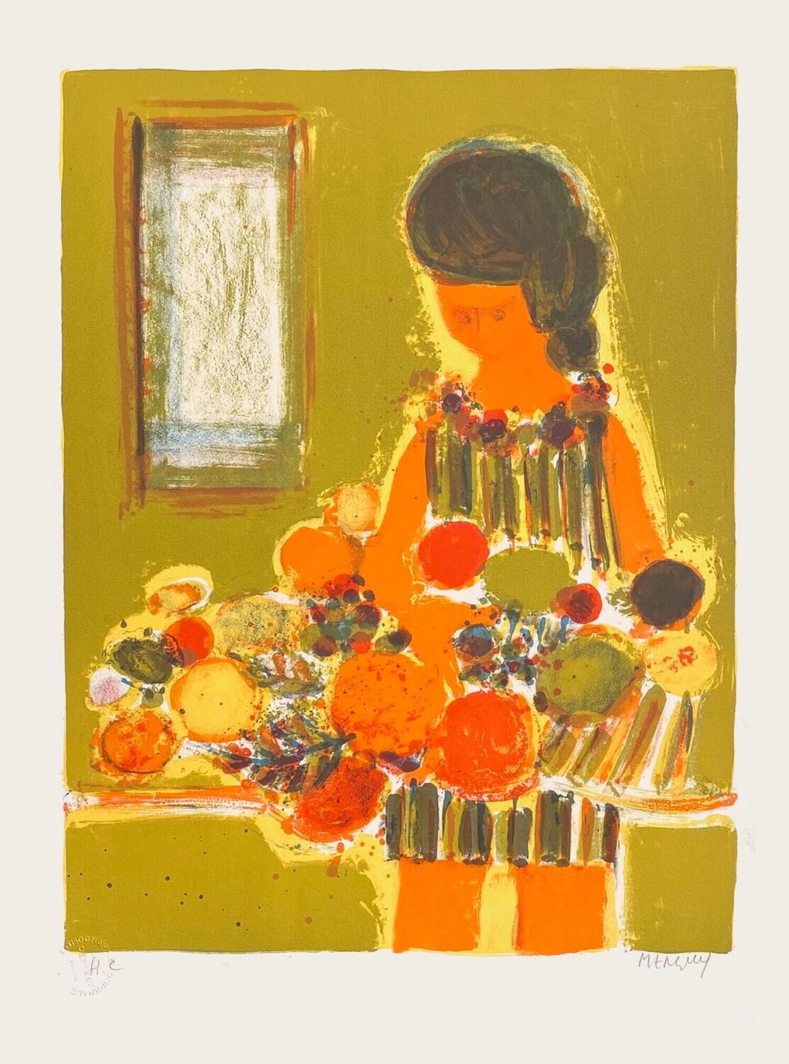1970 - Vendeuse de fruits Frédéric Menguy Stampa in vendita