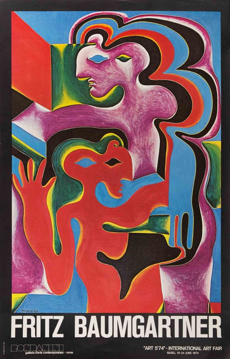 Fritz Baumgarter Exhibition Poster - Galleria Rondanini Fritz Baumgartner Stampa in vendita