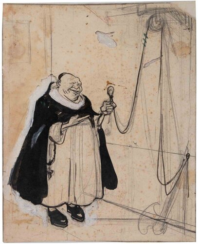 The Monk di Gabriele Galantara, Opera su carta in vendita su Singulart
