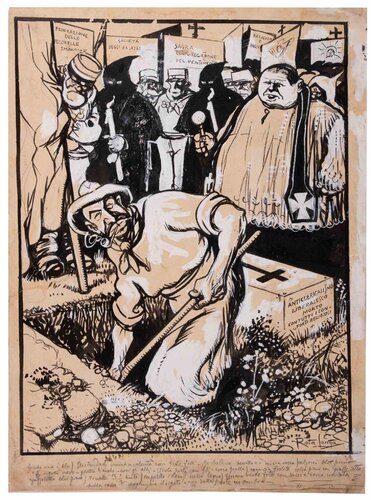 The Burial de Gabriele Galantara, Obra en papel a la venta en Singulart