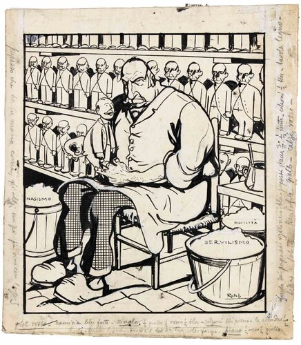 The Puppeteer (Portrait of Giovanni Giolitti) van Gabriele Galantara, Werk op papier te koop op Singulart
