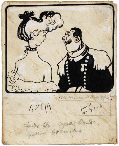  Blonde Hair and White Balls di Gabriele Galantara, Opera su carta in vendita su Singulart