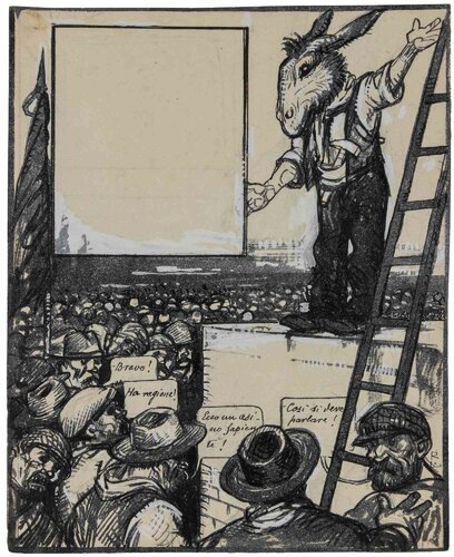  Vote for the Donkey by Gabriele Galantara, Work on Paper for Sale on Singulart