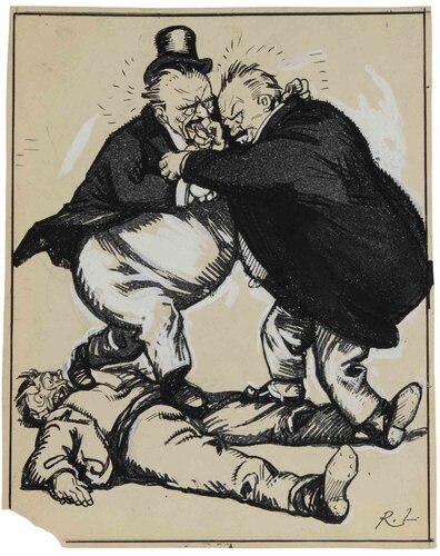 Quarreling Politicians par Gabriele Galantara, Œuvre sur papier en vente sur Singulart