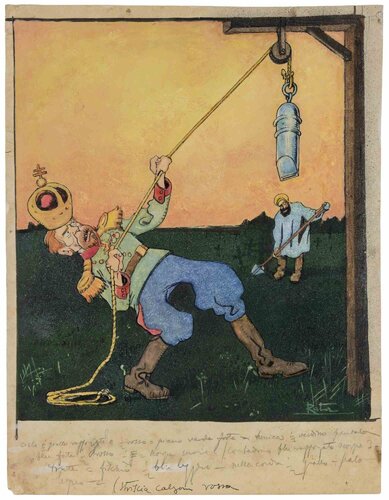 Pull the Rope par Gabriele Galantara, Œuvre sur papier en vente sur Singulart