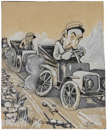The Drivers von Gabriele Galantara, Werk auf Papier kaufen auf Singulart