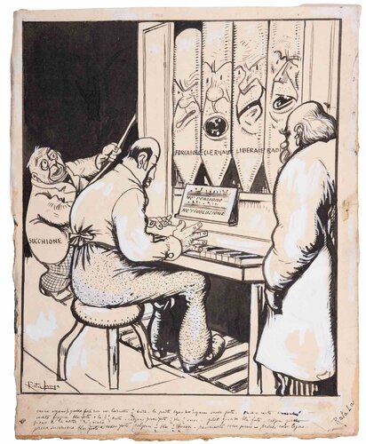 The Organ Concert by Gabriele Galantara, Work on Paper for Sale on Singulart