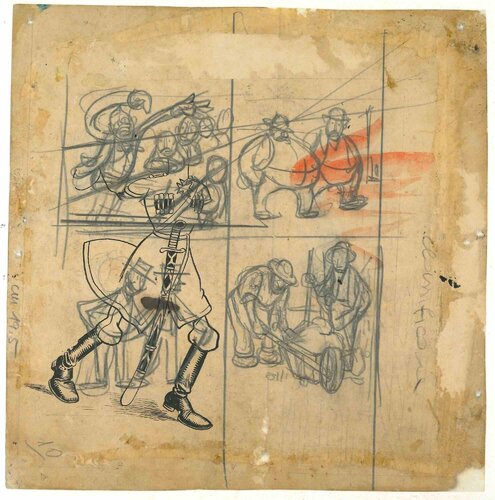 Sketch van Gabriele Galantara, Werk op papier te koop op Singulart