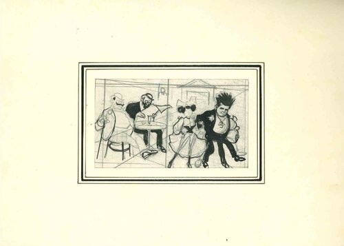 Sketch at the Café di Gabriele Galantara, Opera su carta in vendita su Singulart