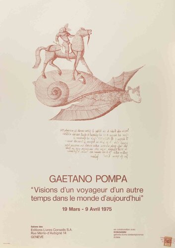Visions d’un voyageur d’un autre temps dans le monde d’aujourd’hui - Exhibition Poster di Gaetano Pompa, Stampa in vendita su Singulart