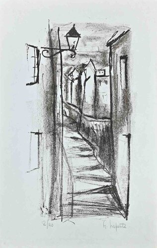 版画 GEORGES LAPORTE lithograph Lot - Georges Laporte Large Framed Seaside Lithograph