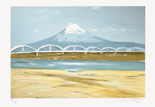 版画 GEORGES LAPORTE lithograph Lot - Georges Laporte Large Framed Seaside Lithograph