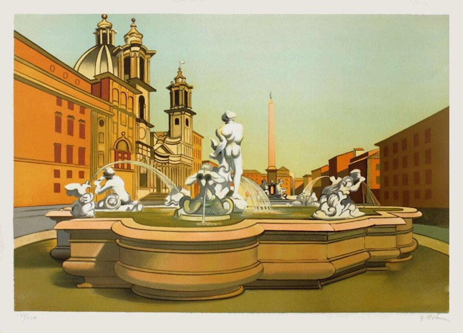 Roma - Piazza Navona Georges Rohner Stampa in vendita