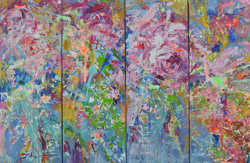 Fragrance Of Roses di Vania Bouwmeester Pentcheva, Pittura in vendita su Singulart