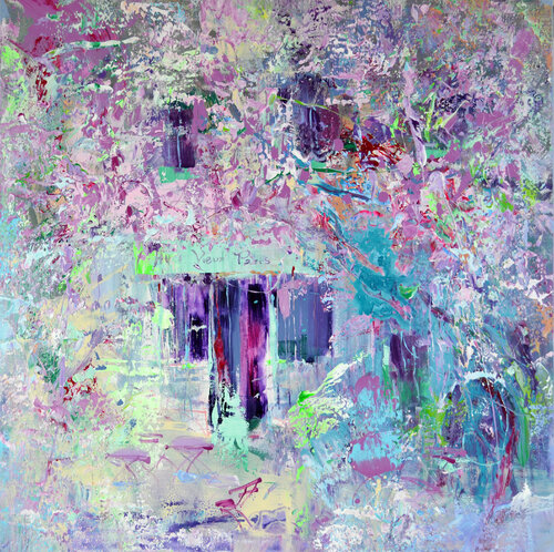 Café Au Vieux Paris di Vania Bouwmeester Pentcheva, Pittura in vendita su Singulart