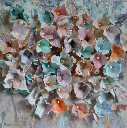 Silvery Flowers - Light Object par Vania Bouwmeester Pentcheva, Autres supports en vente sur Singulart
