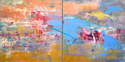 Ethereal Horizons Diptych von Vania Bouwmeester Pentcheva, Malerei kaufen auf Singulart