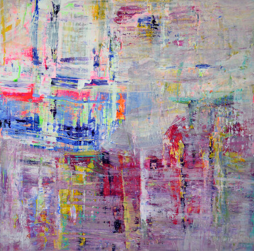 Purple Urbanism par Vania Bouwmeester Pentcheva, Peinture en vente sur Singulart