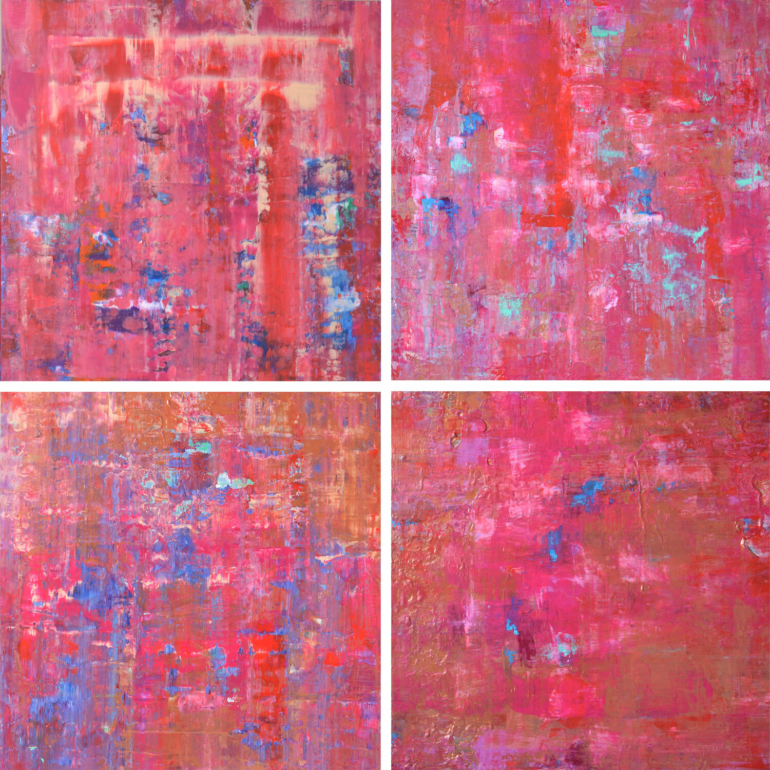 Reflections of sounds and light - four panels Vania Bouwmeester Pentcheva Originalgemälde zu verkaufen