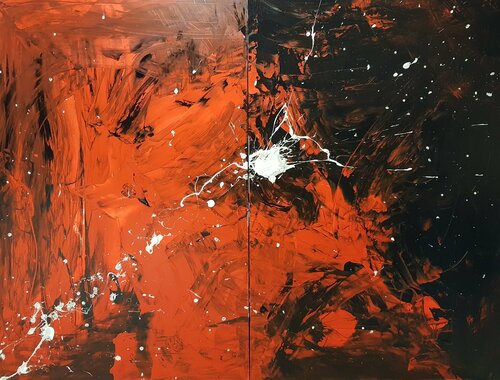 RED PASSION DIPTYCH von Alessio Luzzi, Malerei kaufen auf Singulart