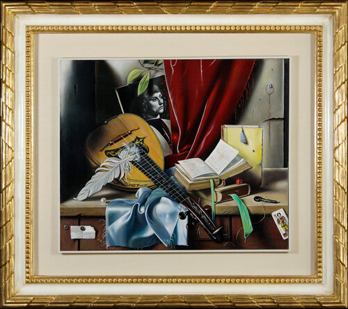 Natura morta con mandolino van Gregorio Sciltian, Schilderij te koop op Singulart