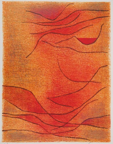 Composition orange et rouge di Gustave Singier, Stampa in vendita su Singulart