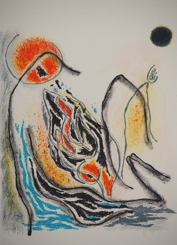 Soleil rouge au bord de mer von Gustave Singier, Druck kaufen auf Singulart