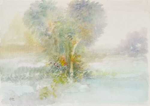 Paysage de Sologne II di Guy Ribes, Pittura in vendita su Singulart