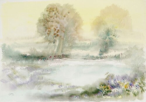 Paysage de Sologne III di Guy Ribes, Pittura in vendita su Singulart