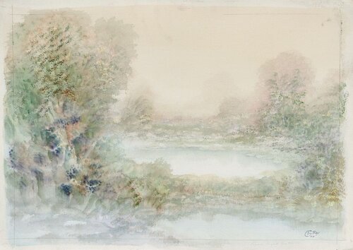 Paysage de Sologne VI di Guy Ribes, Pittura in vendita su Singulart