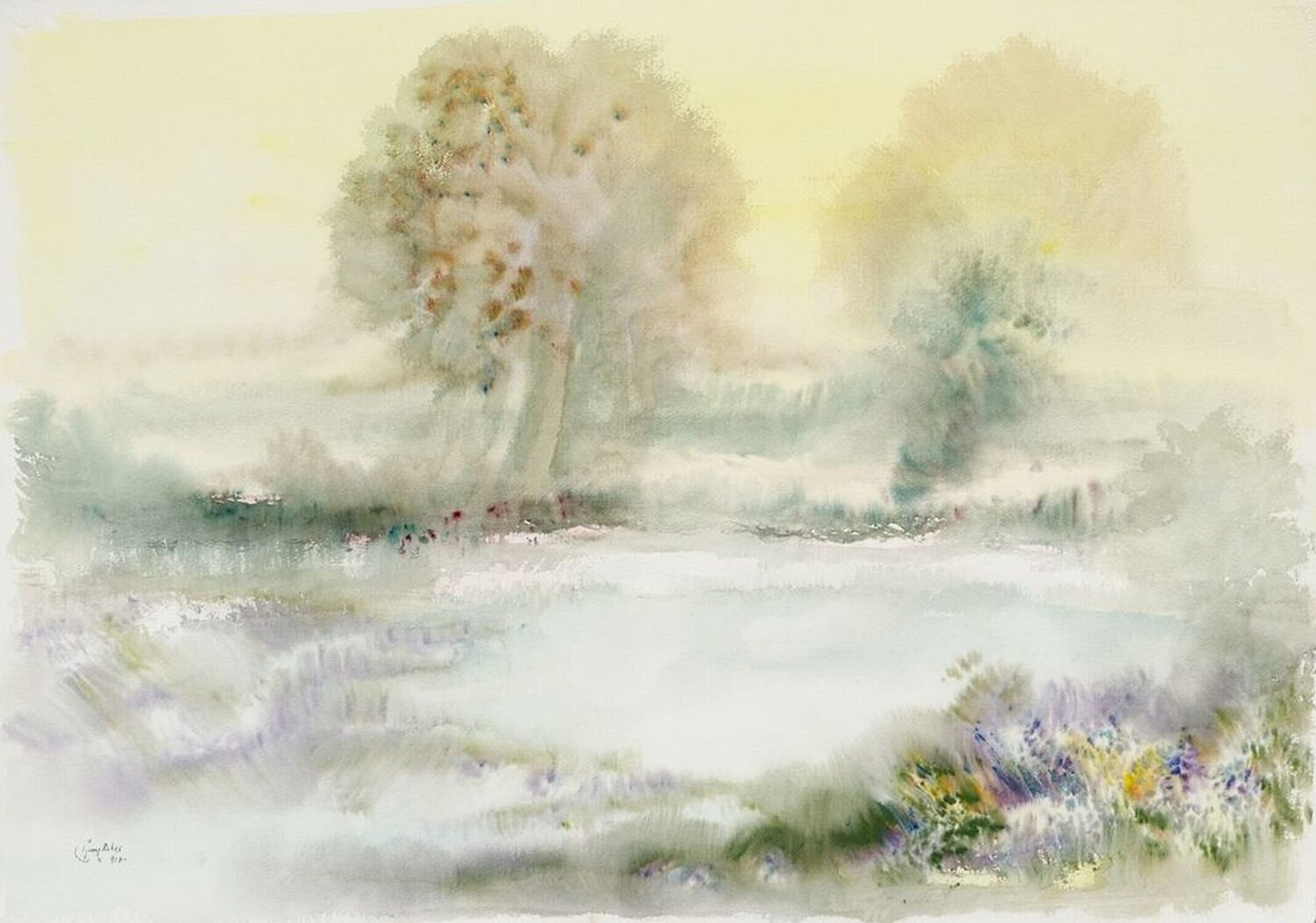 Paysage de Sologne III Guy Ribes Originalgemälde zu verkaufen