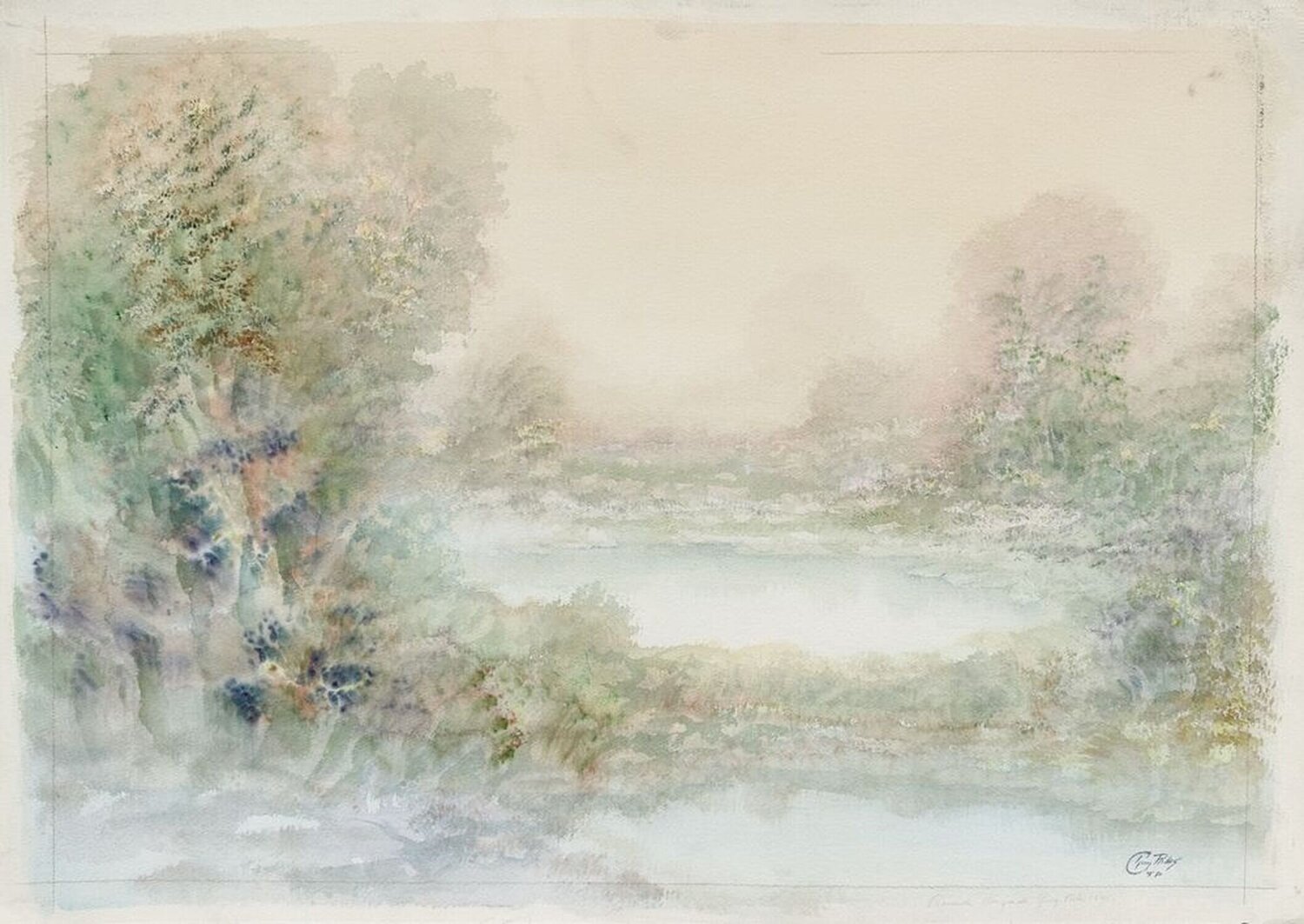 Paysage de Sologne VI Guy Ribes Originalgemälde zu verkaufen