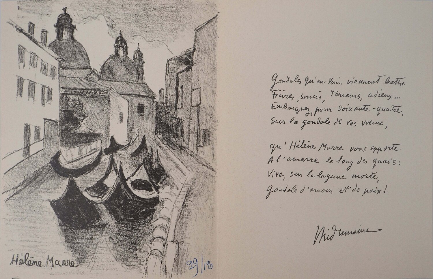 Gondoles Hélène Marre Print for sale