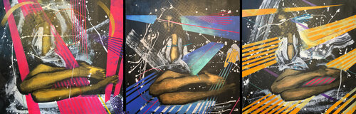 Untitled ( Beautiful Thing and Beautiful Pain Triptych) by Michael Andrew Law Cheuk Yui, Painting for Sale on Singulart