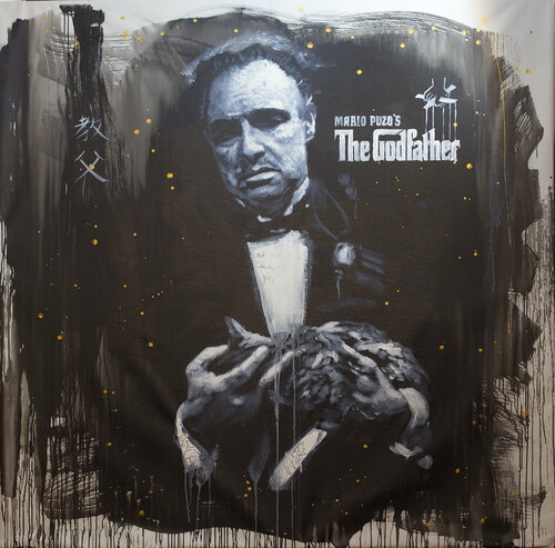 Untitled Marlon Brando The Godfather Don Corleone by Michael Andrew Law Cheuk Yui, Painting for Sale on Singulart