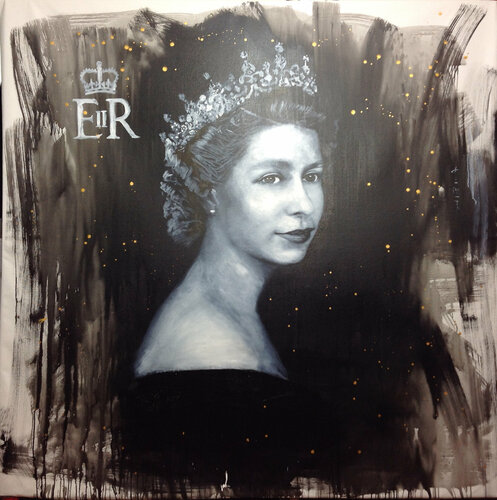 Untitled (Study of Queen Elizabeth II photographed by Dorothy Wilding) by Michael Andrew Law Cheuk Yui, Painting for Sale on Singulart
