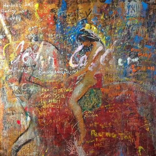 Untited Art History Glitter Painting (Lady Godiva by John Collier) by Michael Andrew Law Cheuk Yui, Painting for Sale on Singulart