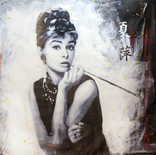 Untitled Audrey Hepburn Breakfast at tiffany painting  II by Michael Andrew Law Cheuk Yui, Painting for Sale on Singulart